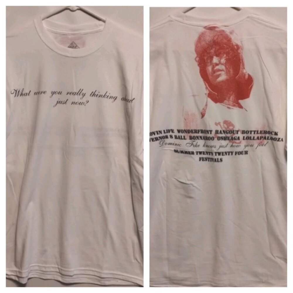 Dominic Fike 2024 Summer Tour T-Shirt Large Festival Merch White Tee